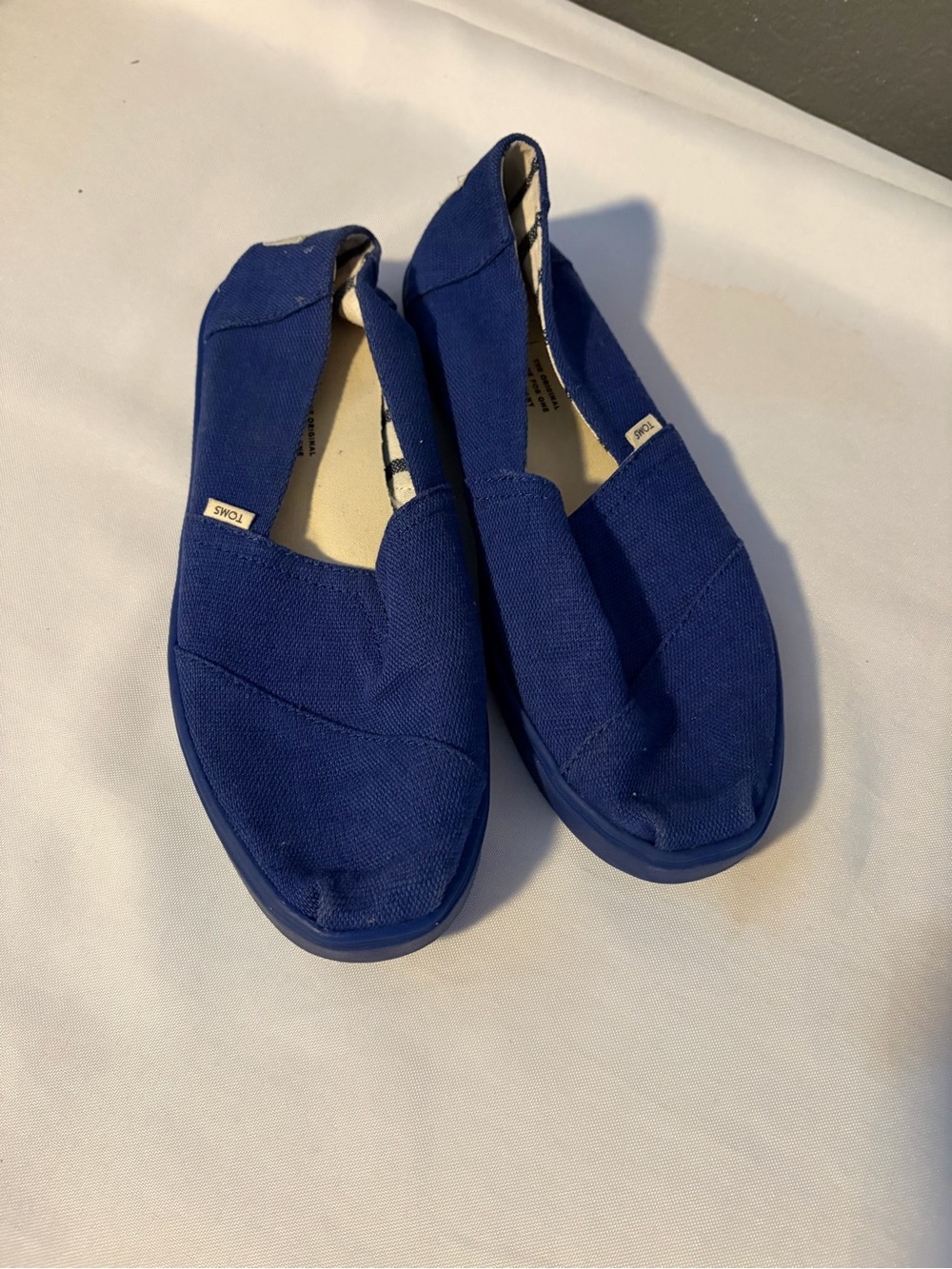 Toms Blue Canvas Slip-On Flats